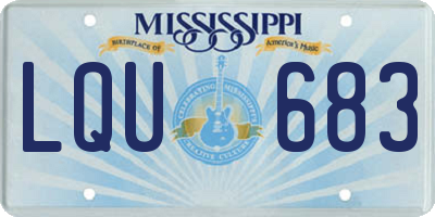 MS license plate LQU683