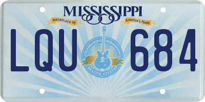 MS license plate LQU684