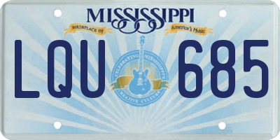 MS license plate LQU685