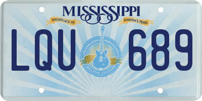 MS license plate LQU689
