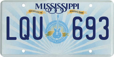 MS license plate LQU693