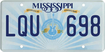 MS license plate LQU698