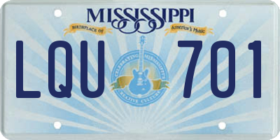 MS license plate LQU701