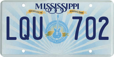 MS license plate LQU702