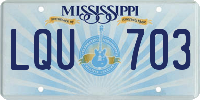 MS license plate LQU703