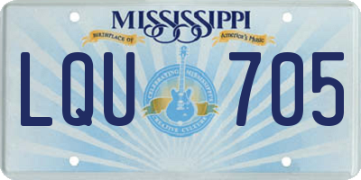 MS license plate LQU705