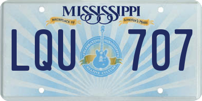 MS license plate LQU707