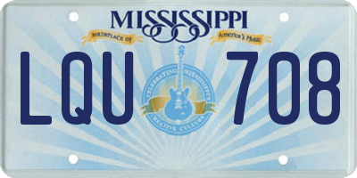 MS license plate LQU708