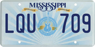 MS license plate LQU709