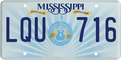 MS license plate LQU716