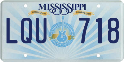MS license plate LQU718