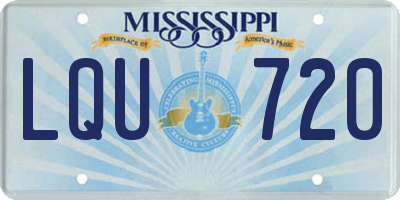 MS license plate LQU720