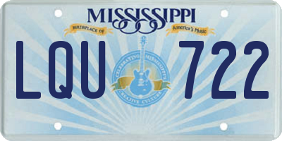 MS license plate LQU722