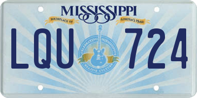 MS license plate LQU724