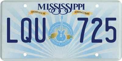 MS license plate LQU725