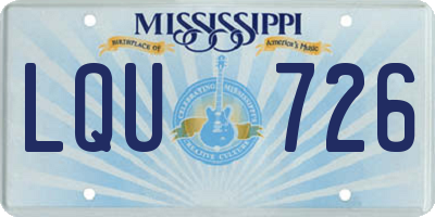 MS license plate LQU726