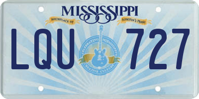 MS license plate LQU727
