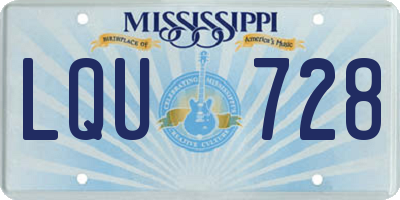 MS license plate LQU728
