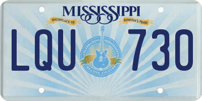 MS license plate LQU730