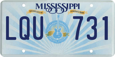 MS license plate LQU731