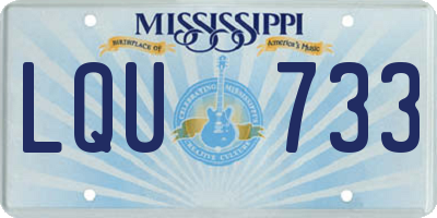 MS license plate LQU733