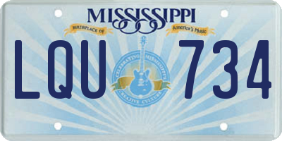 MS license plate LQU734