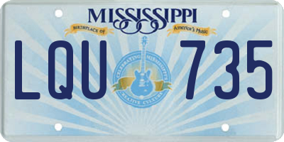 MS license plate LQU735