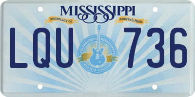 MS license plate LQU736