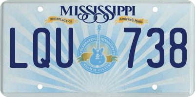 MS license plate LQU738
