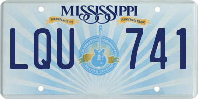 MS license plate LQU741