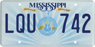 MS license plate LQU742