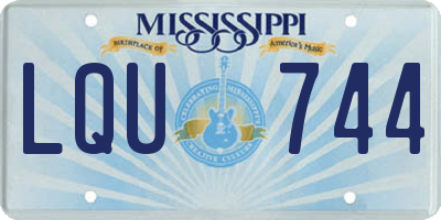MS license plate LQU744