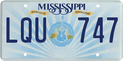 MS license plate LQU747
