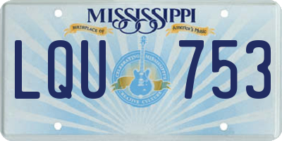 MS license plate LQU753