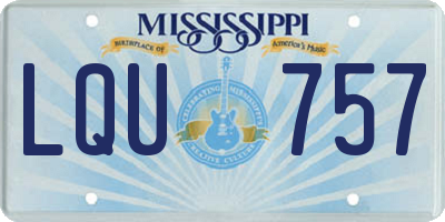 MS license plate LQU757