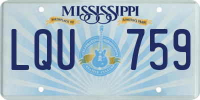 MS license plate LQU759