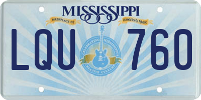MS license plate LQU760