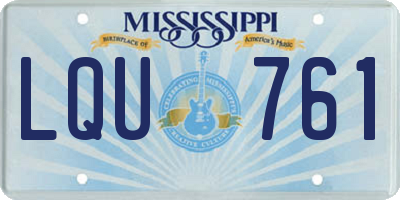 MS license plate LQU761