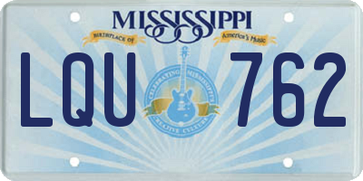 MS license plate LQU762