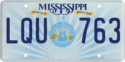 MS license plate LQU763