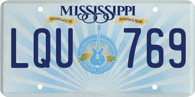 MS license plate LQU769