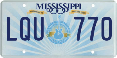 MS license plate LQU770
