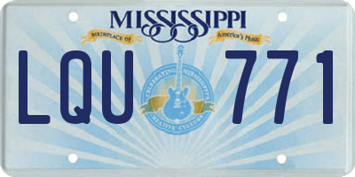 MS license plate LQU771