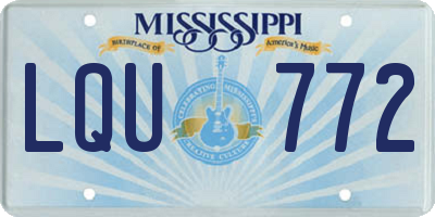 MS license plate LQU772