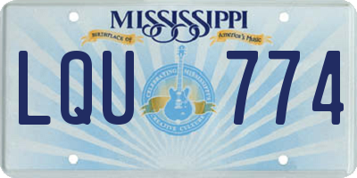 MS license plate LQU774