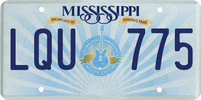 MS license plate LQU775