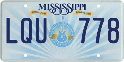 MS license plate LQU778