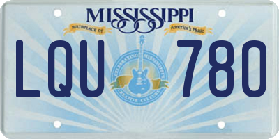 MS license plate LQU780