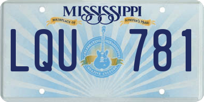 MS license plate LQU781