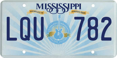 MS license plate LQU782